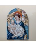 Patinated, Colored and Gilded Ceramic Madonna of Boccadirio